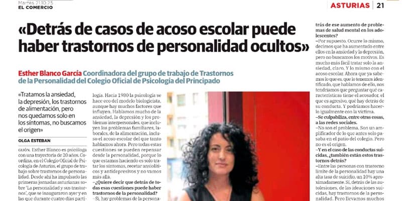 Acoso escolar y trastornos de personalidad: claves de la entrevista en El Comercio