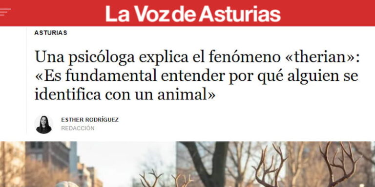 Esther Blanco analiza el fenómeno therian en La Voz de Asturias
