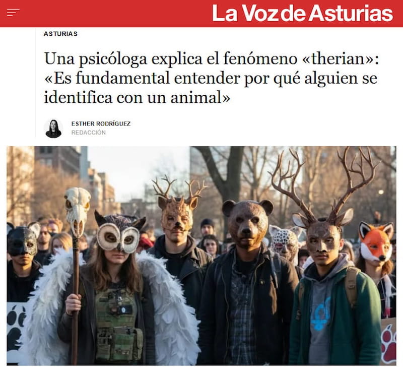 Esther Blanco analiza el fenómeno therian en La Voz de Asturias